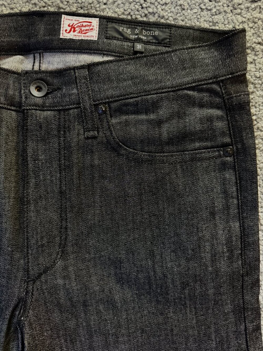 Rag & Bone Fit 2 Japanese Kaihara denim Men's Sz. W31-L32 Black-New Without Tags - Picture 3 of 14